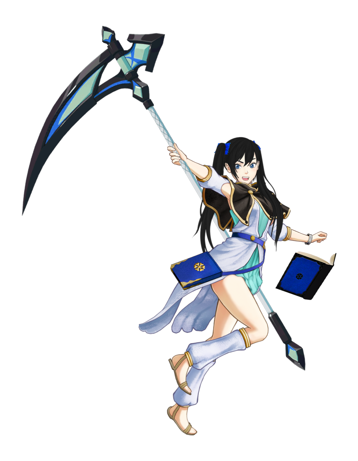 My original female character with her scythe drawn