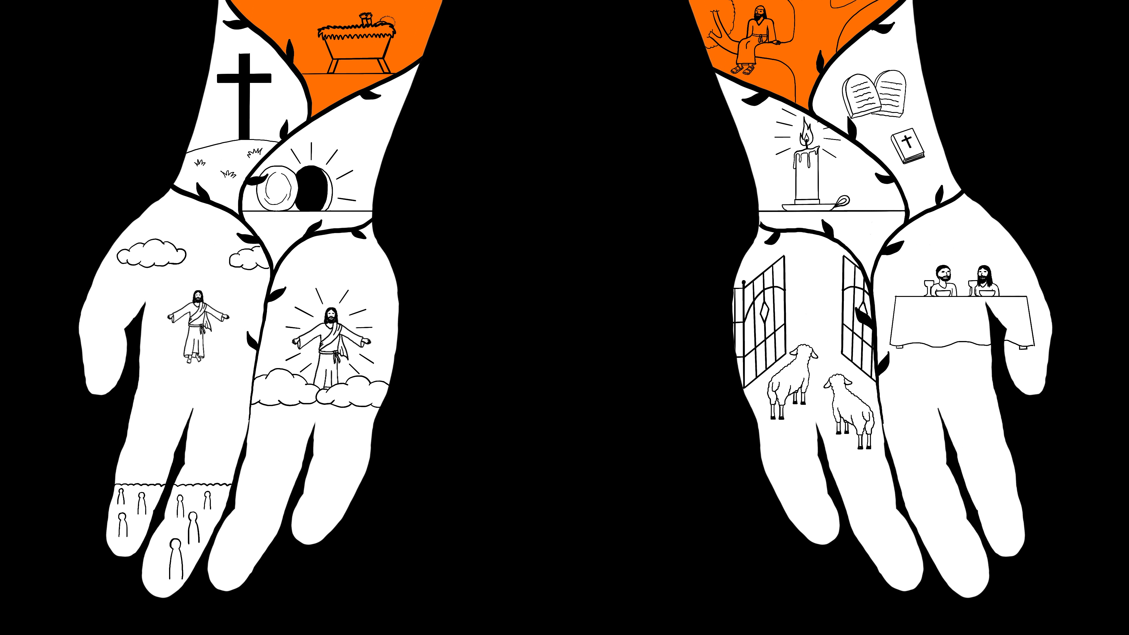 A collection of four drawings of straight lines, each drawing more complicated than the last