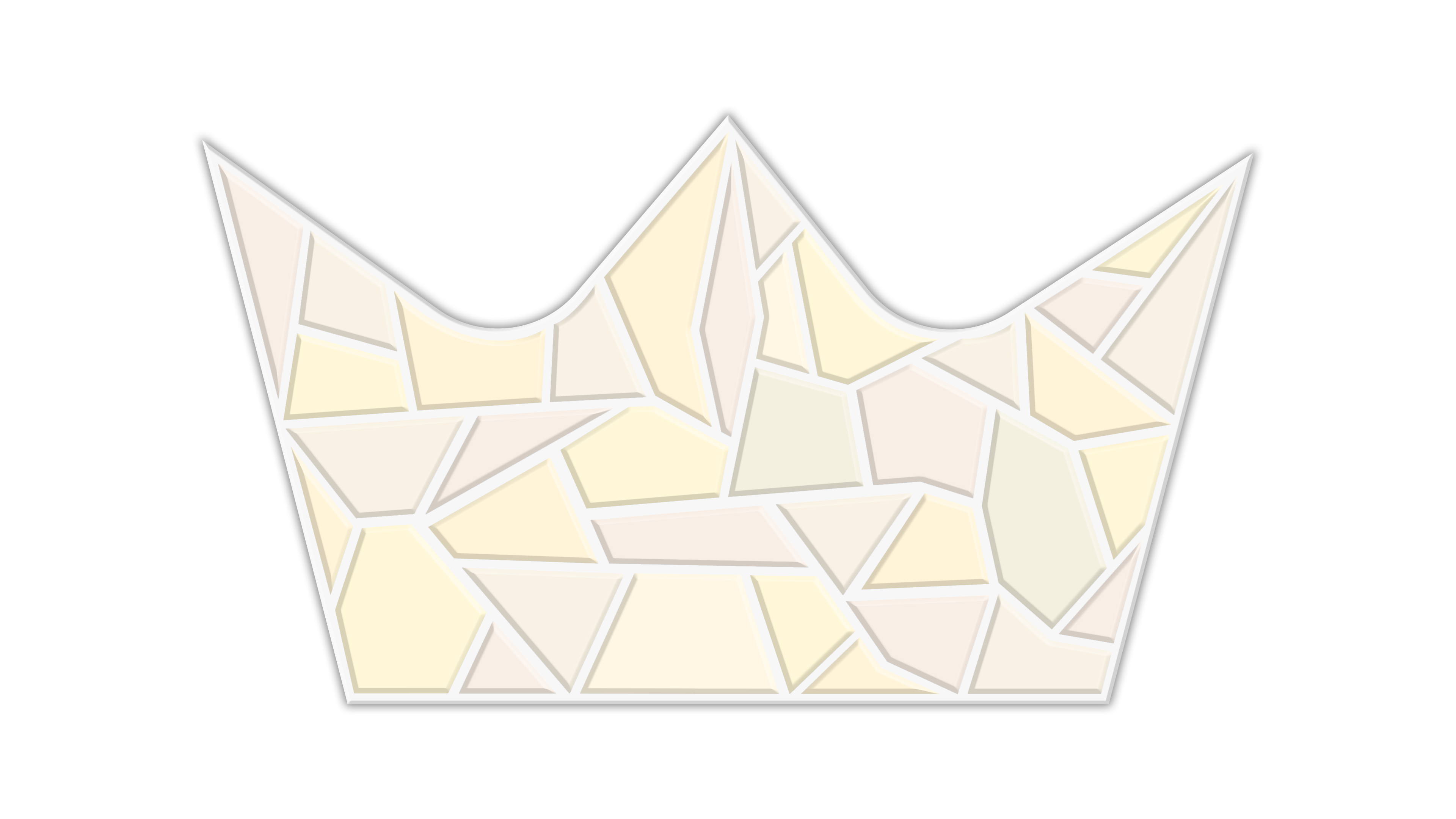 A mosaic crown with light neutral colors