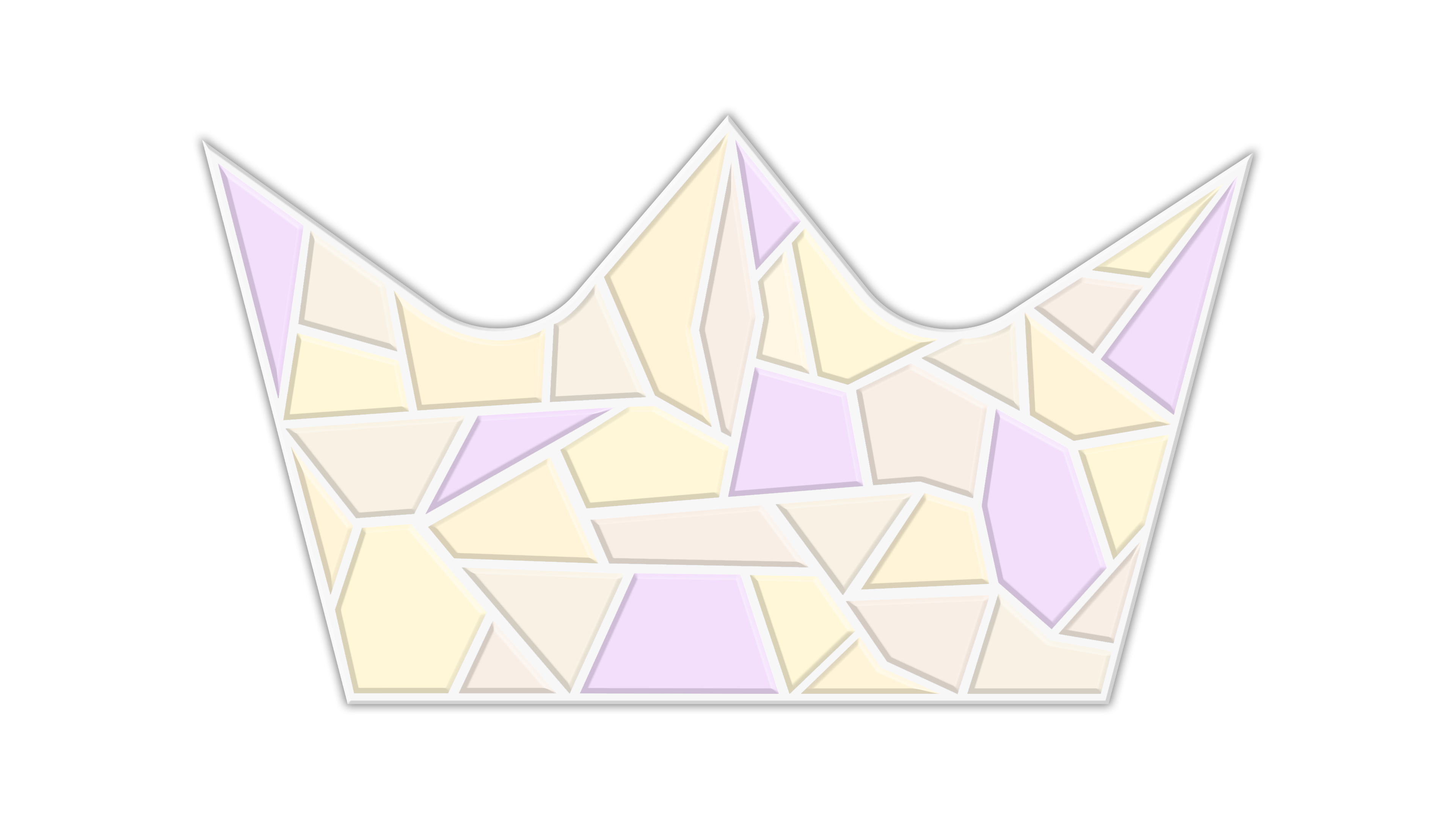 A mosaic crown with light neutral colors and some light purples