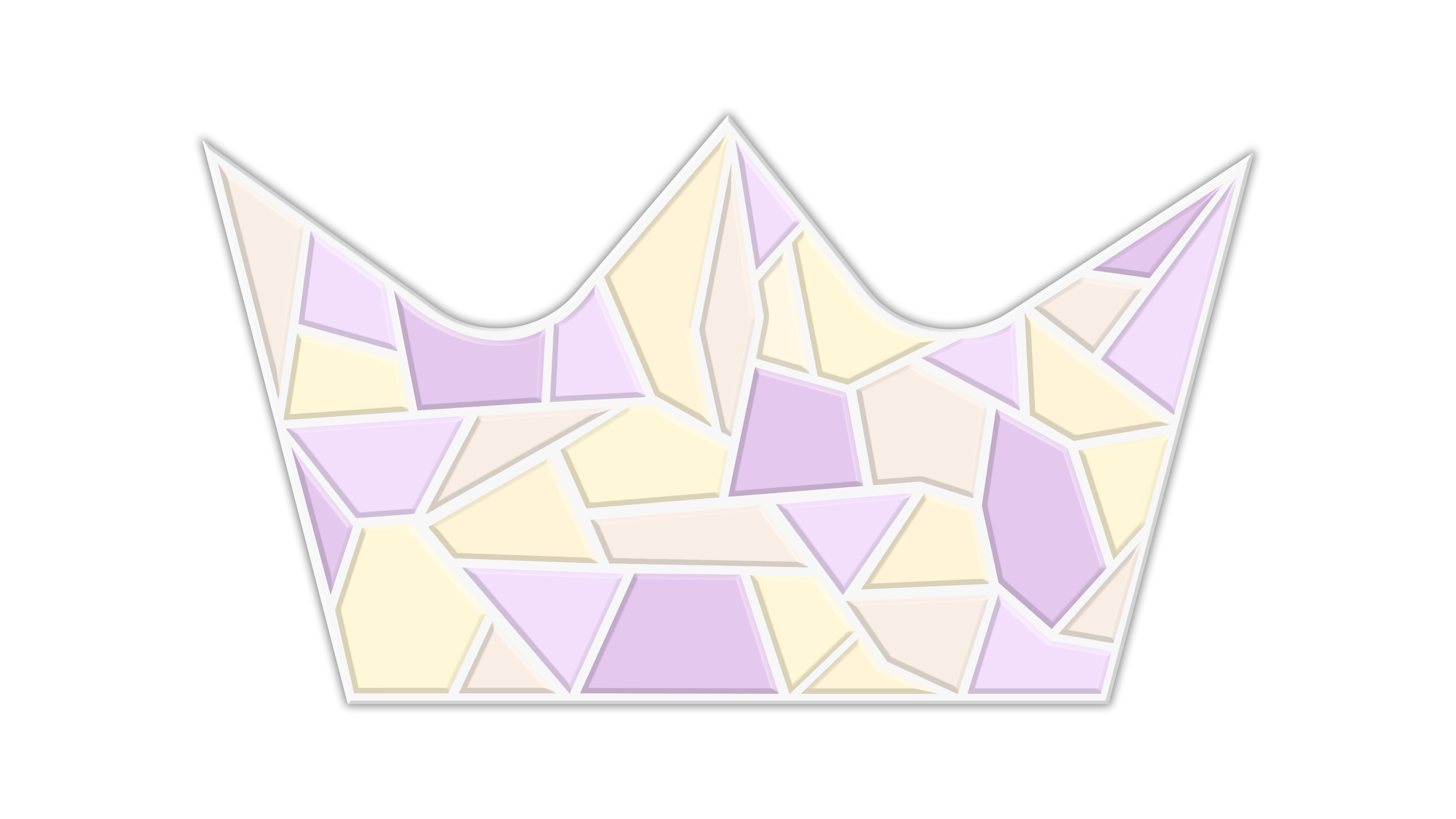 A mosaic crown with light neutral colors and some more purples