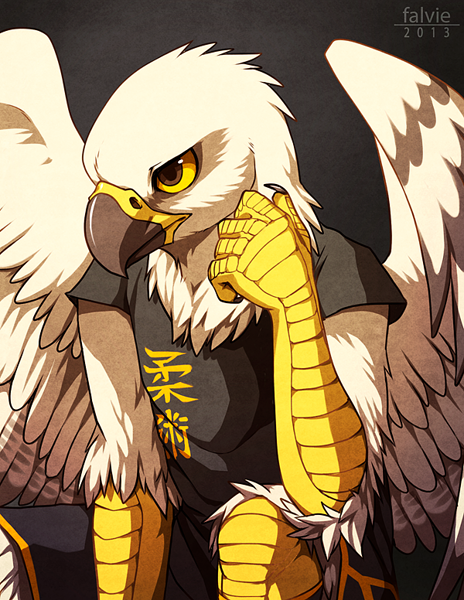 A male anthropomophic eagle